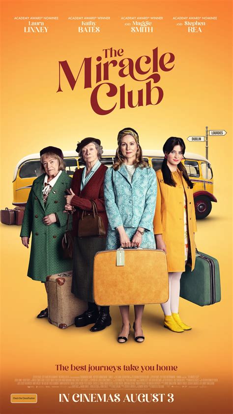 The miracle club showtimes - 90 min | 3 Aug 2023. Mild themes and coarse language. Trailer. Watchlist. Ballyfermot, Ireland, 1960. A hard-knocks community in outer Dublin marches to its own beat, rooted …